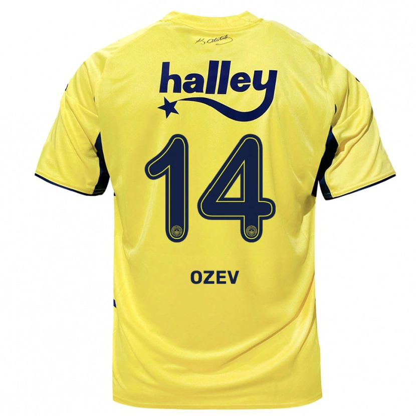 Danxen Uomo Maglia Ümran Özev #14 Giallo Navy Kit Gara Away 2025/26 Maglietta