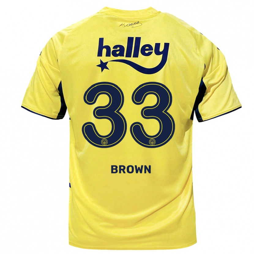 Danxen Uomo Maglia Archie Brown #33 Giallo Navy Kit Gara Away 2025/26 Maglietta