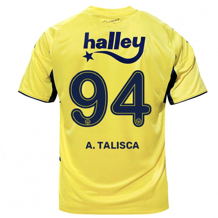 Danxen Uomo Maglia Talisca #94 Giallo Navy Kit Gara Away 2025/26 Maglietta