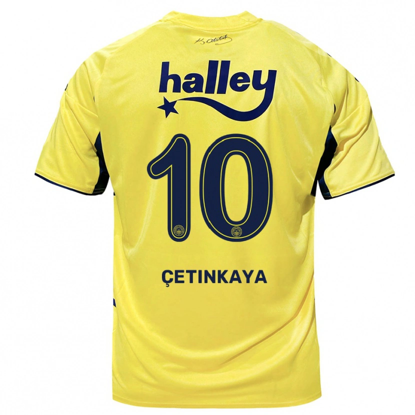 Danxen Uomo Maglia Eyüp Çetinkaya #10 Giallo Navy Kit Gara Away 2025/26 Maglietta
