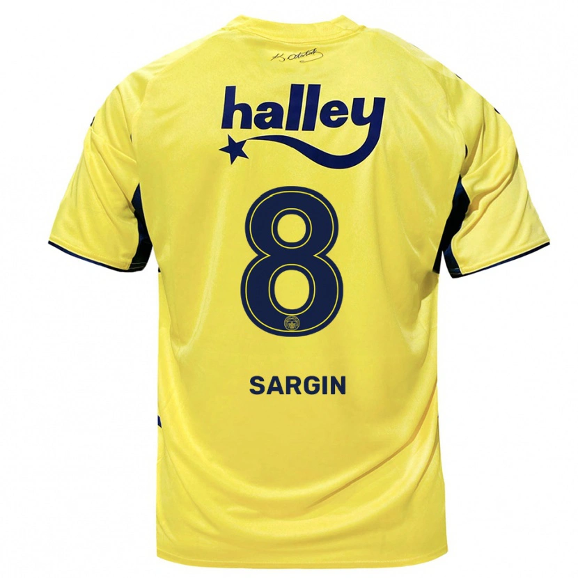Danxen Uomo Maglia Samet Sargın #8 Giallo Navy Kit Gara Away 2025/26 Maglietta
