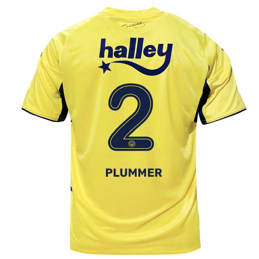 Danxen Uomo Maglia Konya Plummer #2 Giallo Navy Kit Gara Away 2025/26 Maglietta