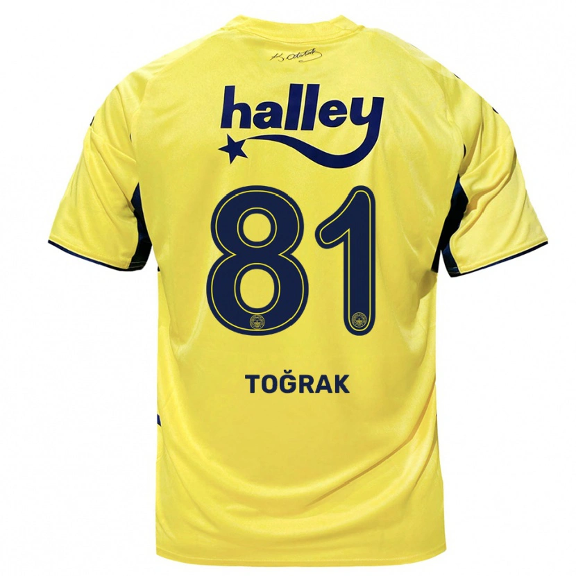 Danxen Uomo Maglia Şükür Toğrak #81 Giallo Navy Kit Gara Away 2025/26 Maglietta