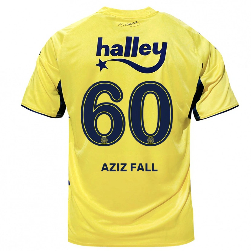Danxen Uomo Maglia Abdou Aziz Fall #60 Giallo Navy Kit Gara Away 2025/26 Maglietta