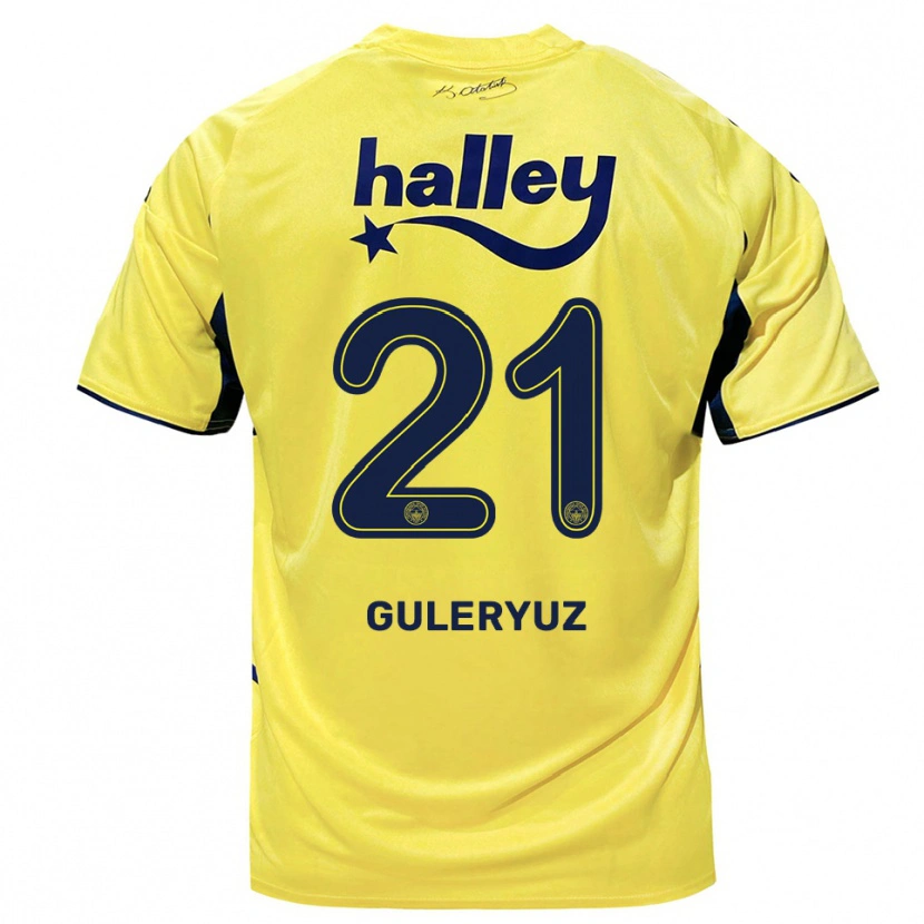 Danxen Uomo Maglia Göknur Güleryüz #21 Giallo Navy Kit Gara Away 2025/26 Maglietta