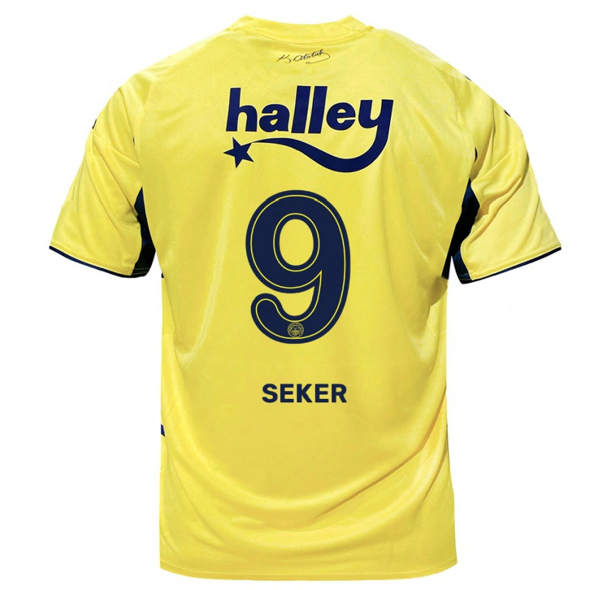 Danxen Uomo Maglia Busem Şeker #9 Giallo Navy Kit Gara Away 2025/26 Maglietta