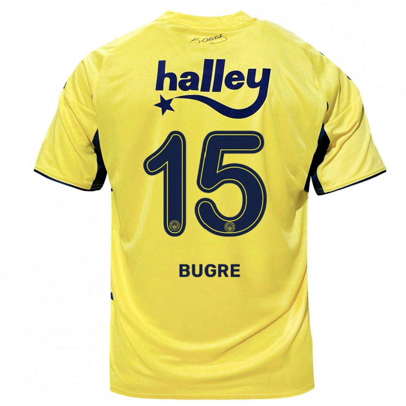 Danxen Uomo Maglia Azumah Bugre #15 Giallo Navy Kit Gara Away 2025/26 Maglietta