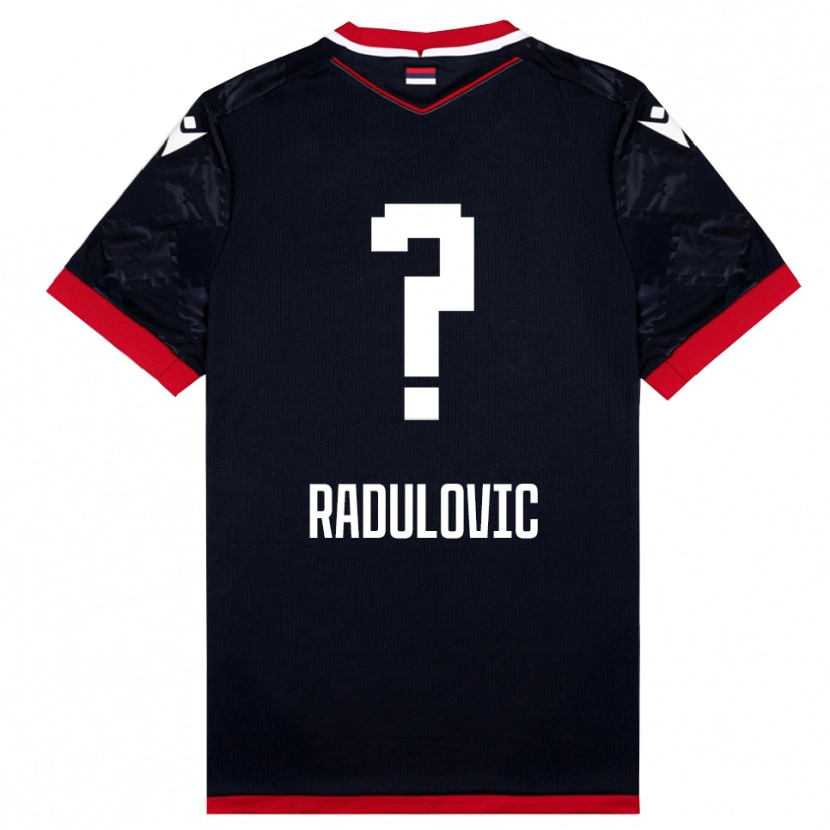 Danxen Uomo Maglia Marko Radulovic #0 Nero Rosso Kit Gara Away 2025/26 Maglietta