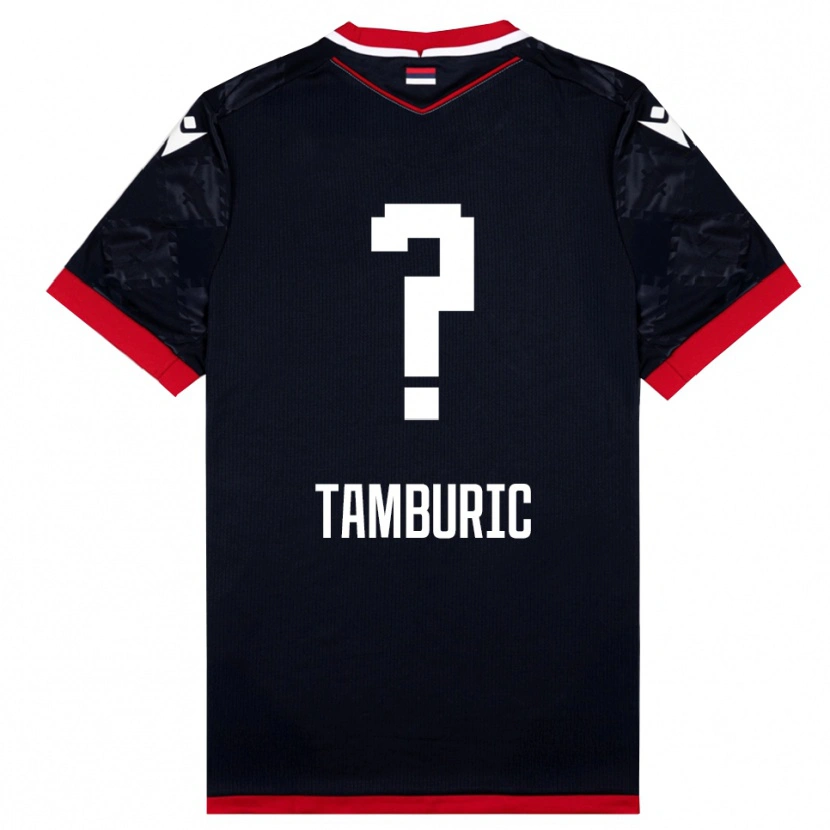Danxen Uomo Maglia Vukasin Tamburic #0 Nero Rosso Kit Gara Away 2025/26 Maglietta