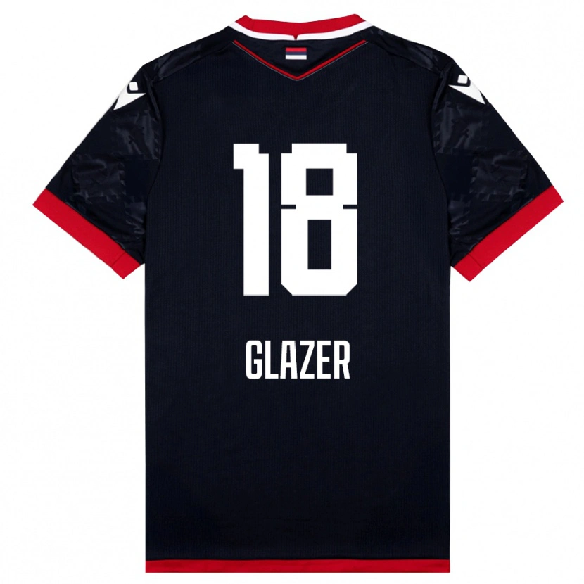 Danxen Uomo Maglia Omri Glazer #18 Nero Rosso Kit Gara Away 2025/26 Maglietta