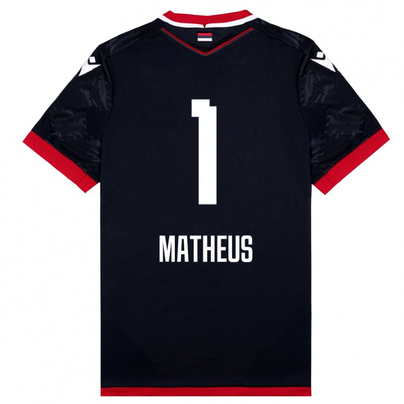 Danxen Uomo Maglia Matheus #1 Nero Rosso Kit Gara Away 2025/26 Maglietta