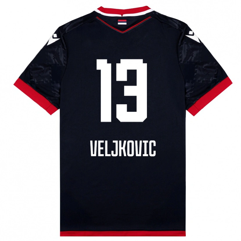 Danxen Uomo Maglia Milos Veljkovic #13 Nero Rosso Kit Gara Away 2025/26 Maglietta