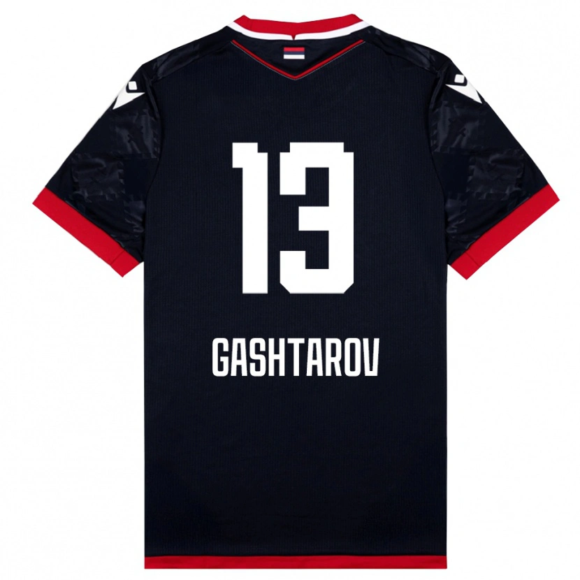 Danxen Uomo Maglia Matej Gashtarov #13 Nero Rosso Kit Gara Away 2025/26 Maglietta