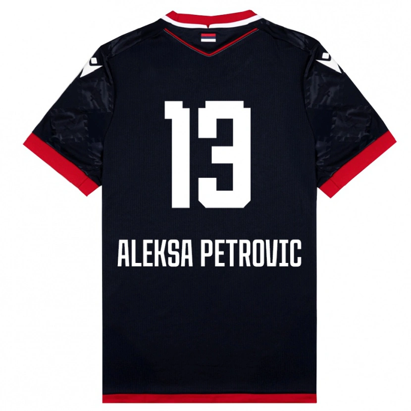 Danxen Uomo Maglia Aleksa Petrovic #13 Nero Rosso Kit Gara Away 2025/26 Maglietta