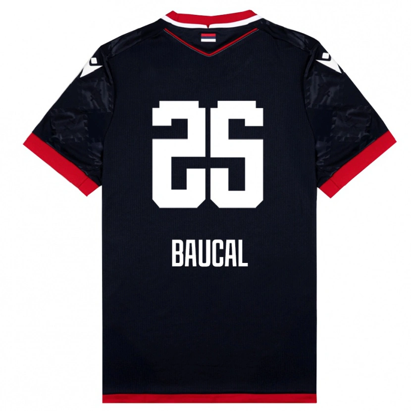 Danxen Uomo Maglia Strahinja Baucal #25 Nero Rosso Kit Gara Away 2025/26 Maglietta