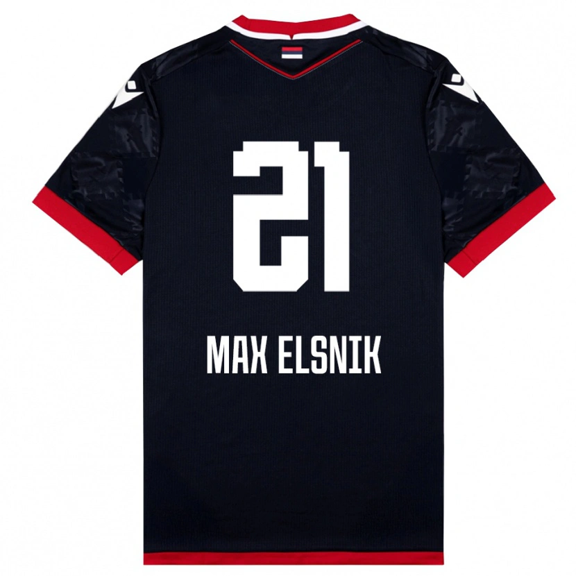 Danxen Uomo Maglia Timi Max Elsnik #21 Nero Rosso Kit Gara Away 2025/26 Maglietta