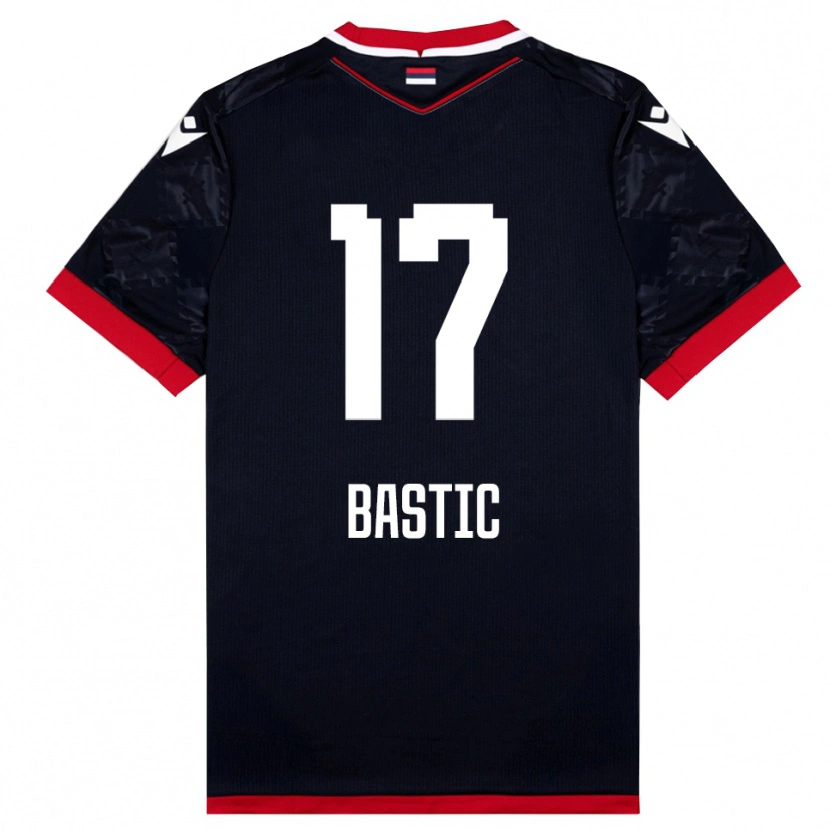 Danxen Uomo Maglia Aleksa Bastic #17 Nero Rosso Kit Gara Away 2025/26 Maglietta