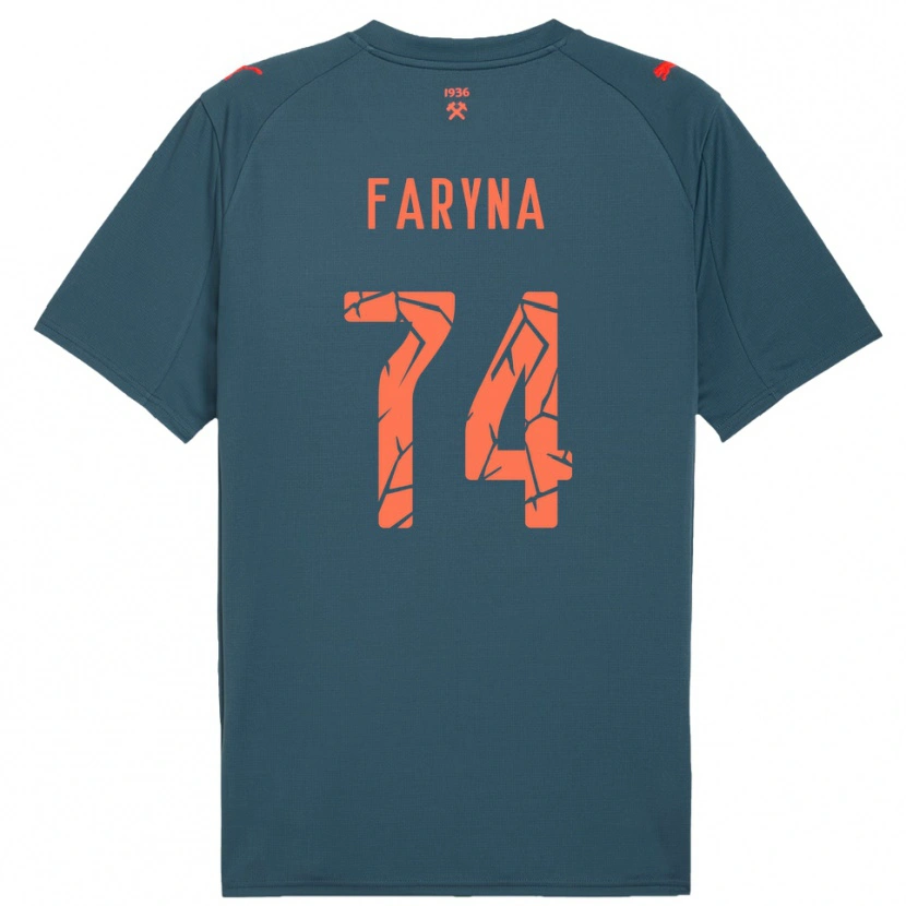 Danxen Uomo Maglia Maryan Faryna #74 Navy Rosso Kit Gara Away 2025/26 Maglietta