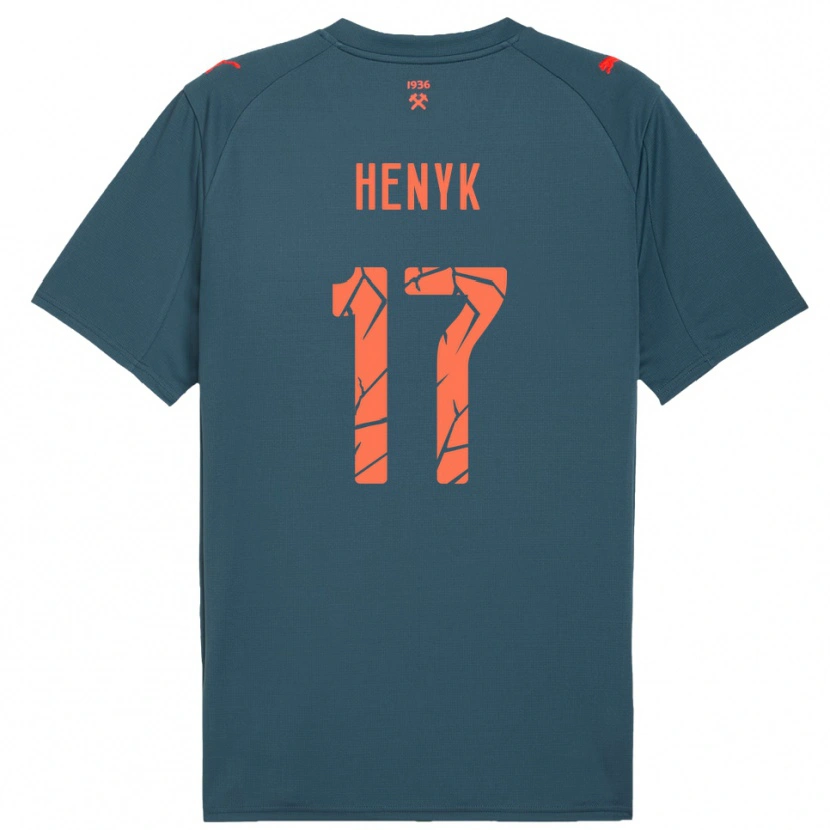 Danxen Uomo Maglia Oksana Henyk #17 Navy Rosso Kit Gara Away 2025/26 Maglietta