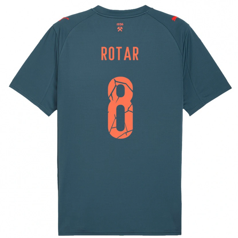 Danxen Uomo Maglia Kyryl Rotar #8 Navy Rosso Kit Gara Away 2025/26 Maglietta
