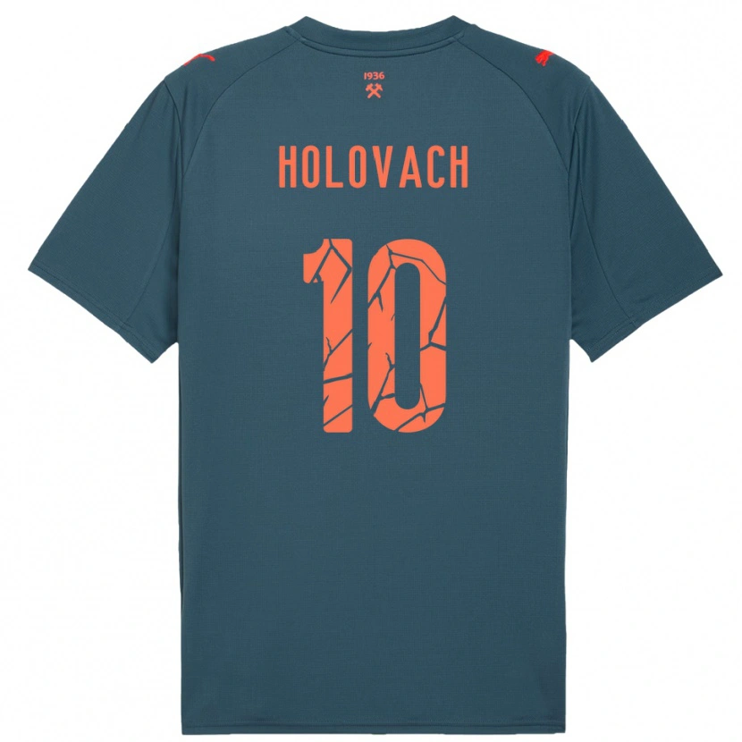 Danxen Uomo Maglia Viktoriia Holovach #10 Navy Rosso Kit Gara Away 2025/26 Maglietta