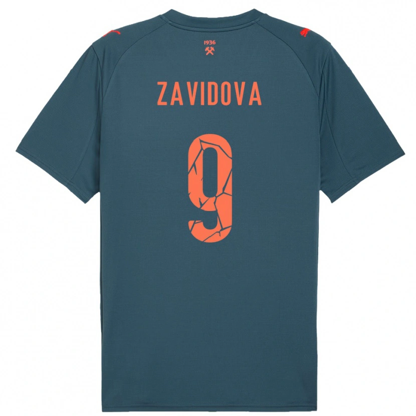 Danxen Uomo Maglia Yuliana Zavidova #9 Navy Rosso Kit Gara Away 2025/26 Maglietta