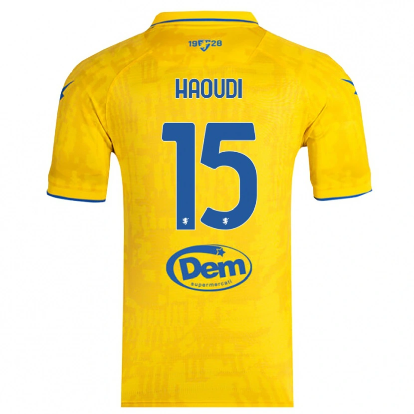 Danxen Donna Maglia Hamza Haoudi #15 Giallo Blu Kit Gara Home 2025/26 Maglietta