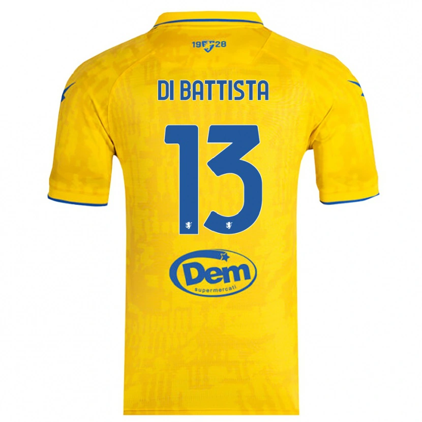 Danxen Donna Maglia Cristiano Di Battista #13 Giallo Blu Kit Gara Home 2025/26 Maglietta