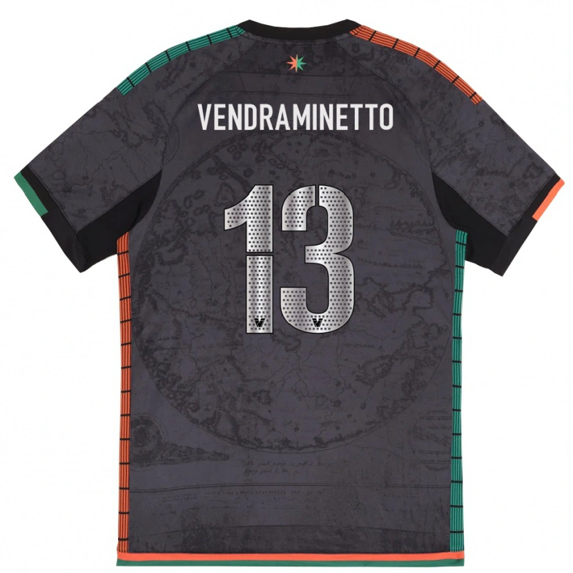 Danxen Donna Maglia Andrea Vendraminetto #13 Grigio Scuro Kit Gara Home 2025/26 Maglietta