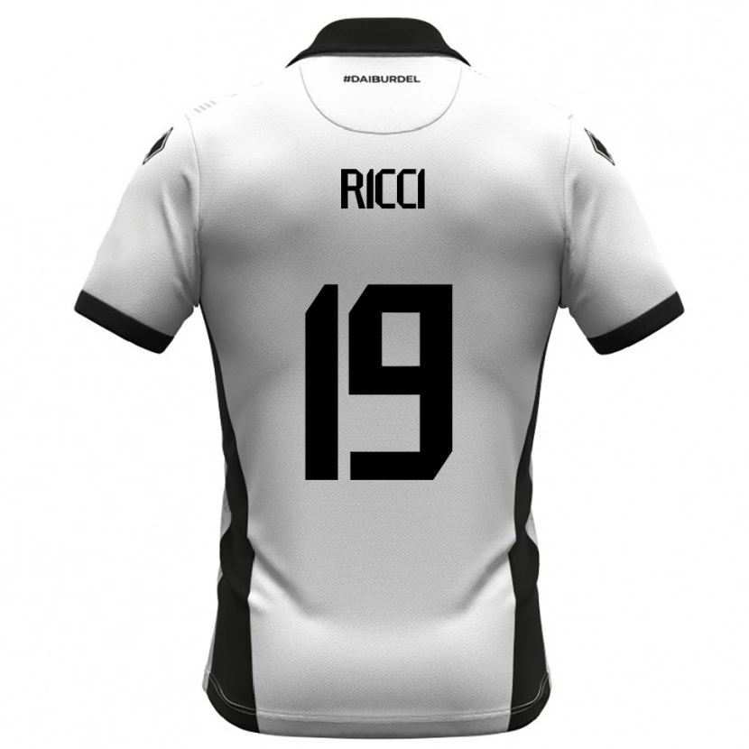 Danxen Donna Maglia Gabriele Ricci #19 Bianco Nero Arancione Kit Gara Home 2025/26 Maglietta