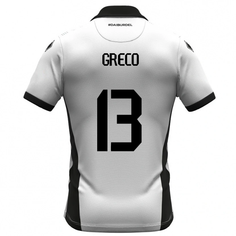 Danxen Donna Maglia Nicolò Greco #13 Bianco Nero Arancione Kit Gara Home 2025/26 Maglietta