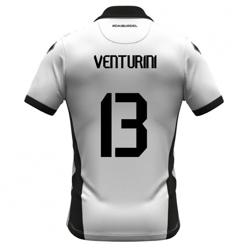 Danxen Donna Maglia Diego Venturini #13 Bianco Nero Arancione Kit Gara Home 2025/26 Maglietta
