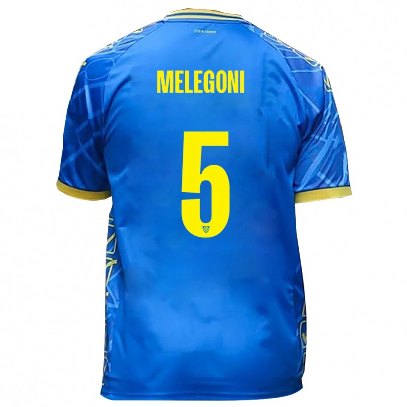 Danxen Donna Maglia Filippo Melegoni #5 Azzurro Giallo Kit Gara Home 2025/26 Maglietta
