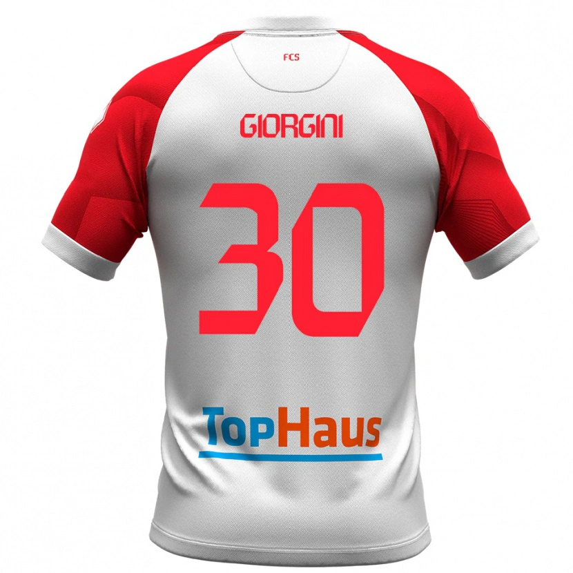 Danxen Donna Maglia Andrea Giorgini #30 Bianco Rosso Kit Gara Home 2025/26 Maglietta