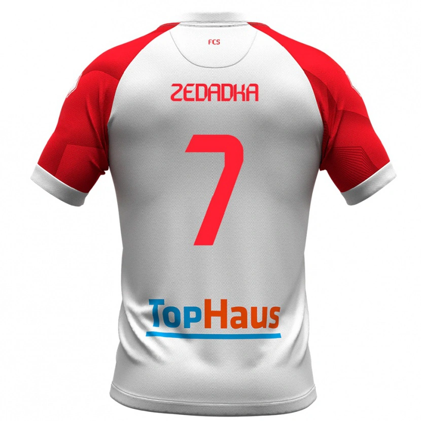 Danxen Donna Maglia Karim Zedadka #7 Bianco Rosso Kit Gara Home 2025/26 Maglietta
