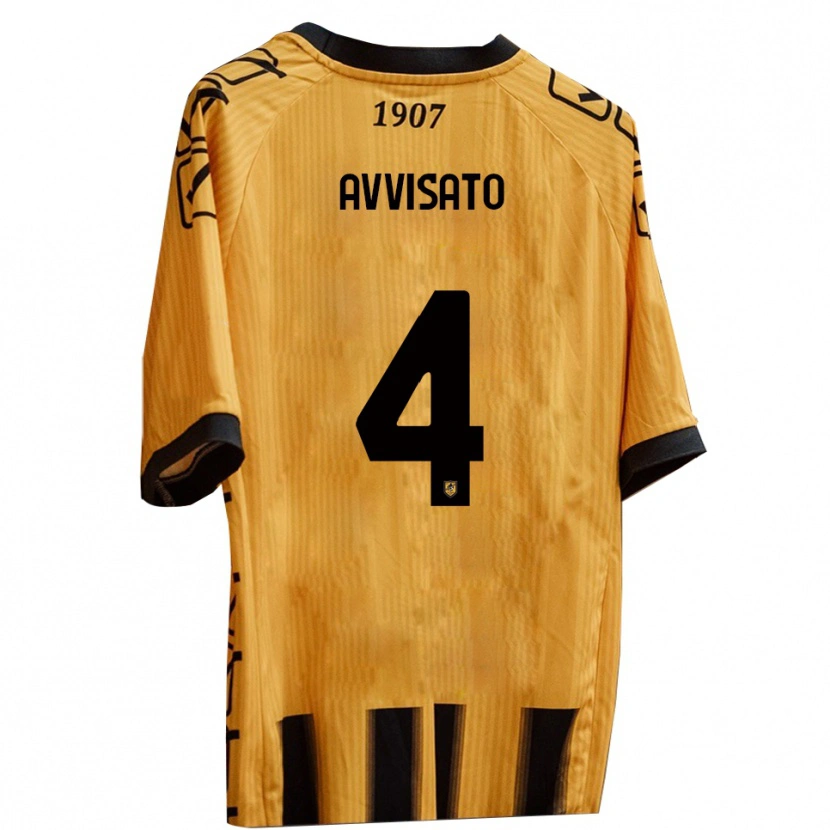 Danxen Donna Maglia Tommaso Avvisato #4 Giallo Nero Kit Gara Home 2025/26 Maglietta