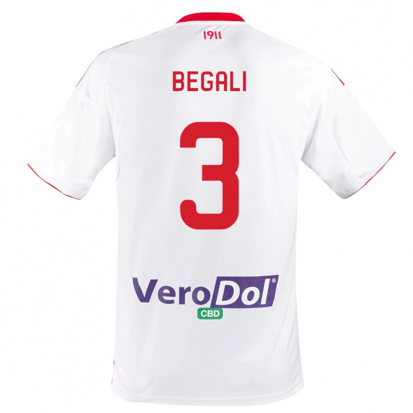 Danxen Donna Maglia Pietro Begali #3 Bianco Rosso Kit Gara Home 2025/26 Maglietta