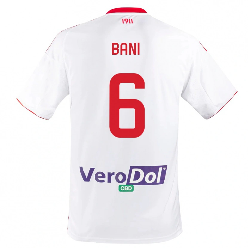 Danxen Donna Maglia Cristiano Bani #6 Bianco Rosso Kit Gara Home 2025/26 Maglietta