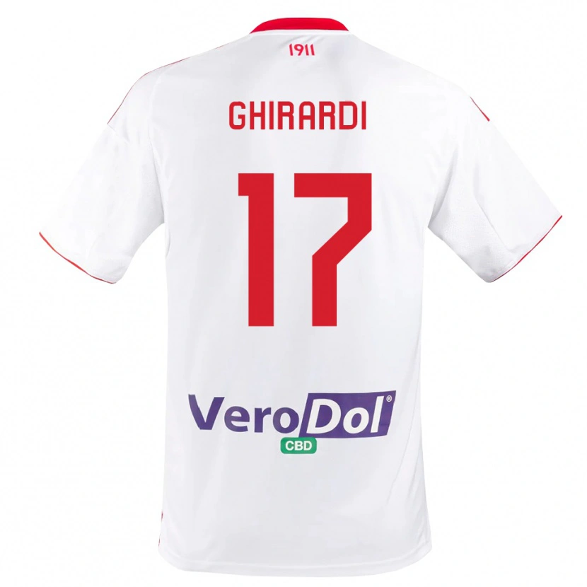 Danxen Donna Maglia Andrea Ghirardi #17 Bianco Rosso Kit Gara Home 2025/26 Maglietta