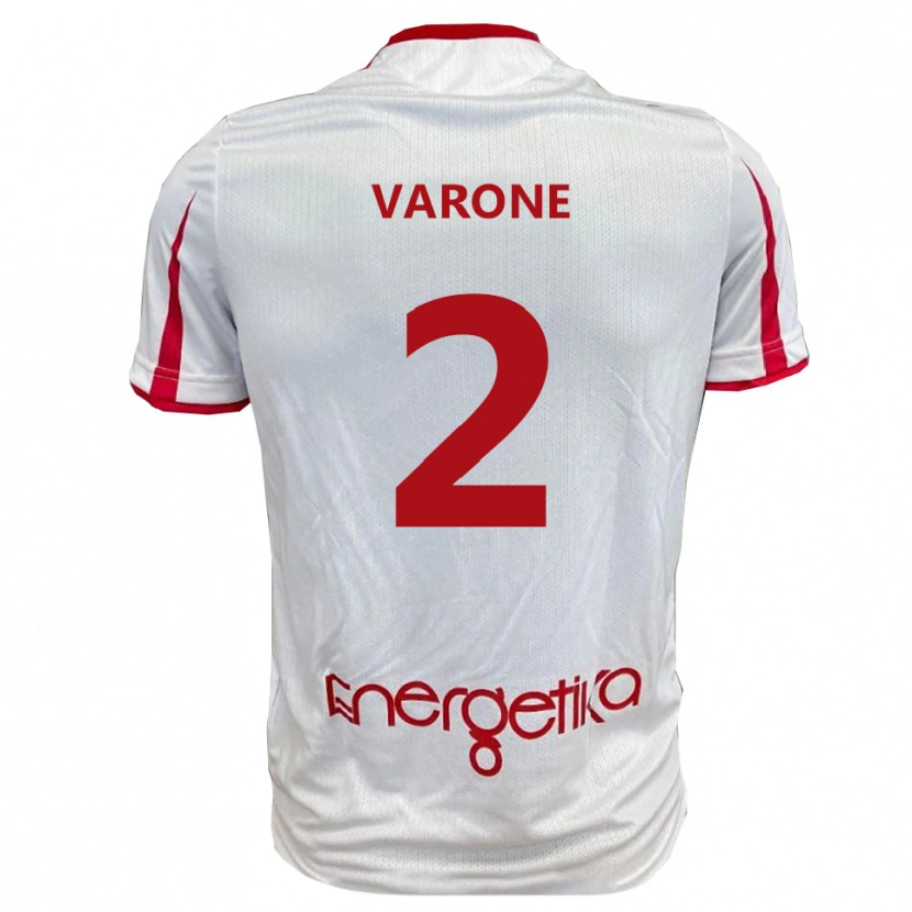Danxen Donna Maglia Francesco Varone #2 Bianco Rosso Kit Gara Home 2025/26 Maglietta