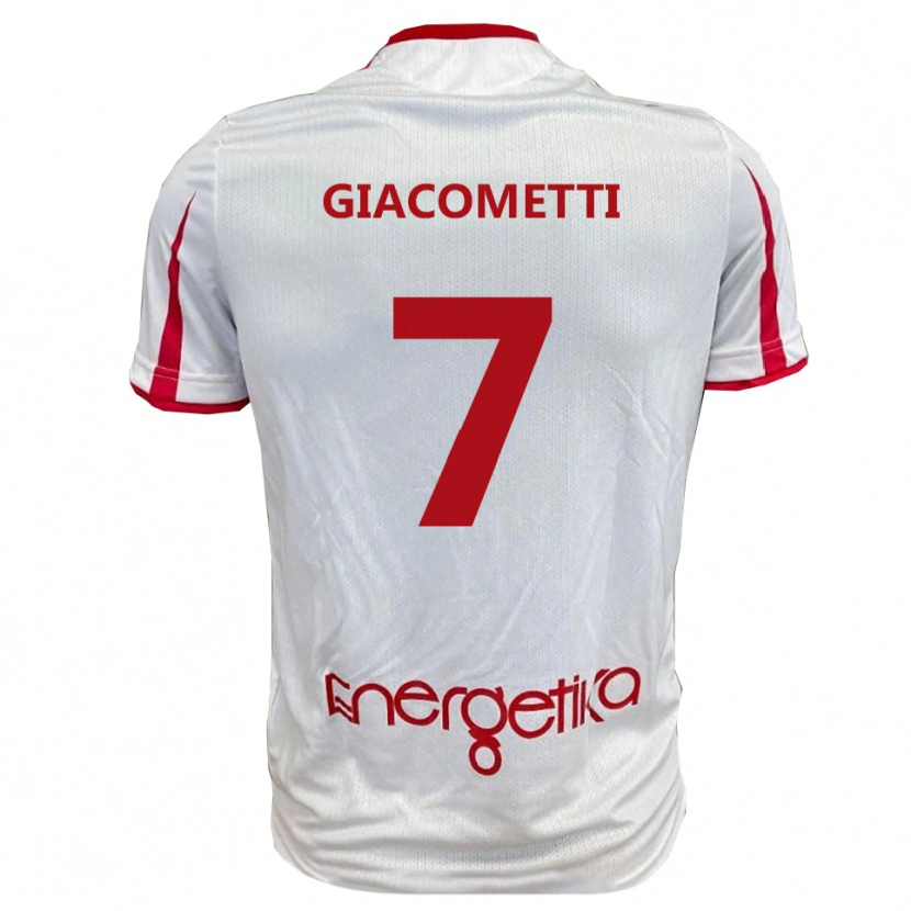 Danxen Donna Maglia Alex Giacometti #7 Bianco Rosso Kit Gara Home 2025/26 Maglietta