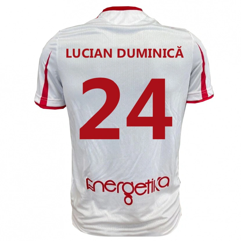 Danxen Donna Maglia Nicolae Lucian Duminică #24 Bianco Rosso Kit Gara Home 2025/26 Maglietta