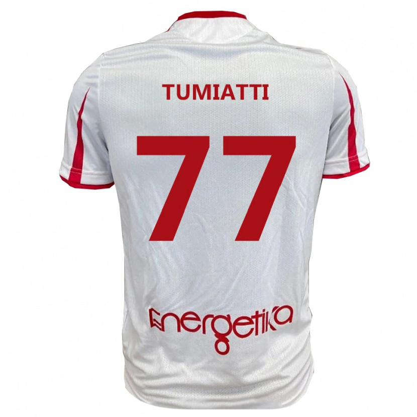 Danxen Donna Maglia Francesco Tumiatti #77 Bianco Rosso Kit Gara Home 2025/26 Maglietta
