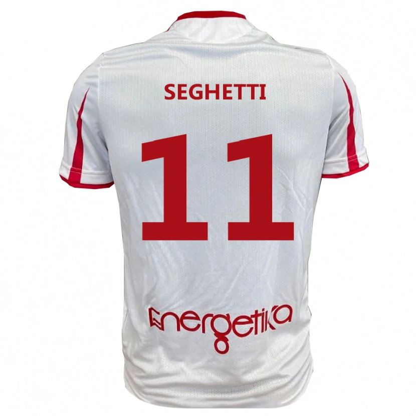 Danxen Donna Maglia Alessandro Seghetti #11 Bianco Rosso Kit Gara Home 2025/26 Maglietta