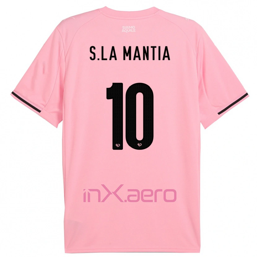 Danxen Donna Maglia Samuele La Mantia #10 Rosa Nero Kit Gara Home 2025/26 Maglietta
