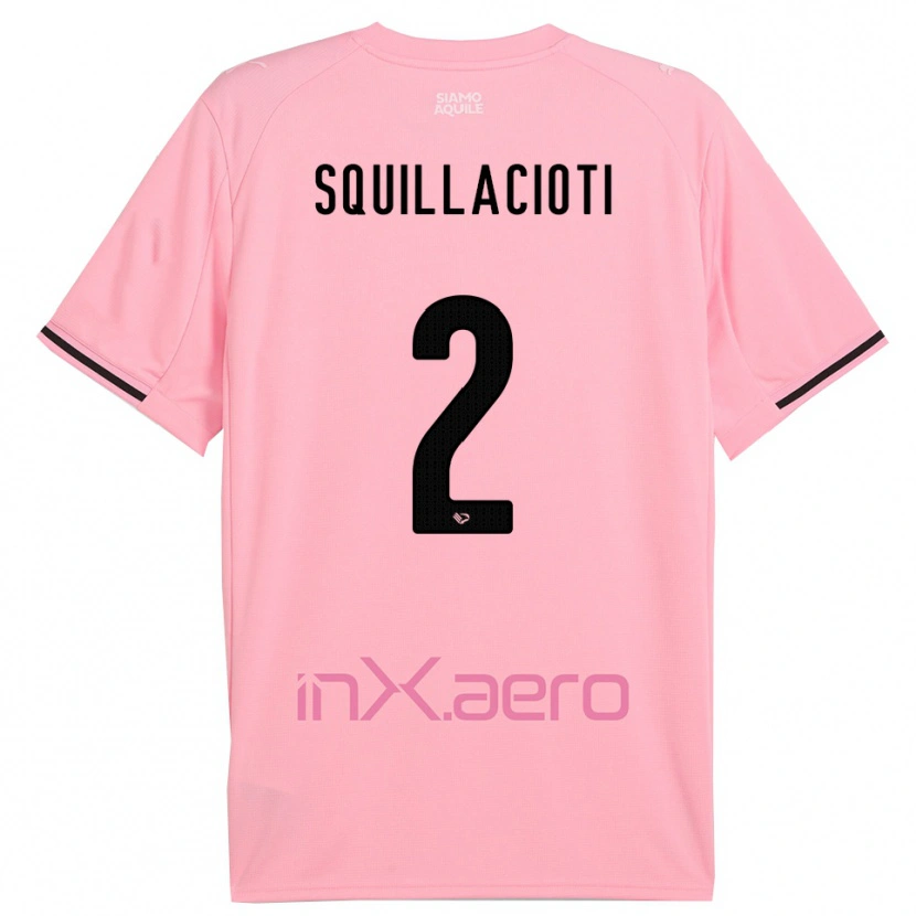 Danxen Donna Maglia Salvatore Squillacioti #2 Rosa Nero Kit Gara Home 2025/26 Maglietta