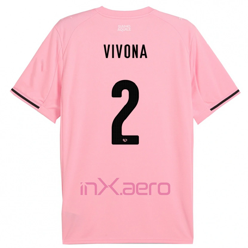 Danxen Donna Maglia Samuele Vivona #2 Rosa Nero Kit Gara Home 2025/26 Maglietta