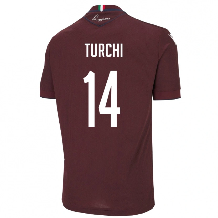 Danxen Donna Maglia Nicolò Turchi #14 Borgogna Bianco Kit Gara Home 2025/26 Maglietta