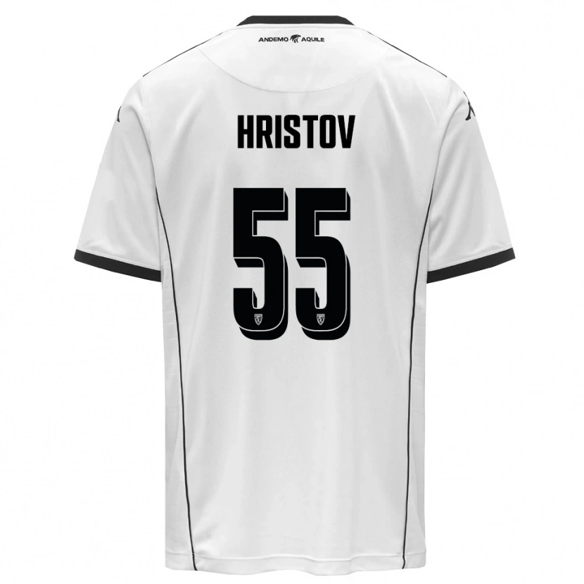 Danxen Donna Maglia Petko Hristov #55 Bianco Nero Kit Gara Home 2025/26 Maglietta