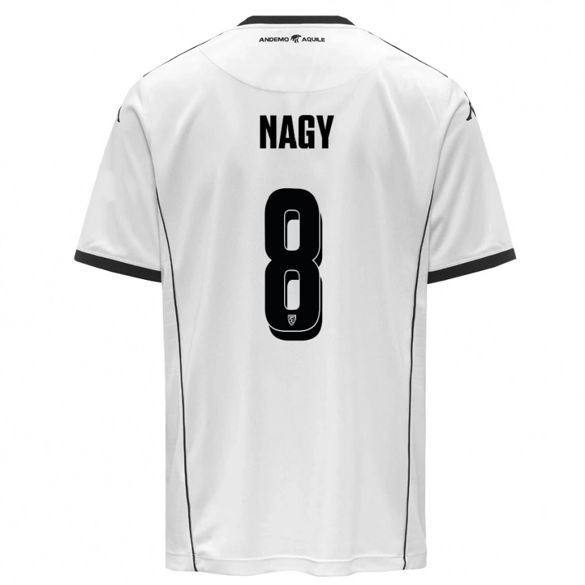 Danxen Donna Maglia Ádám Nagy #8 Bianco Nero Kit Gara Home 2025/26 Maglietta